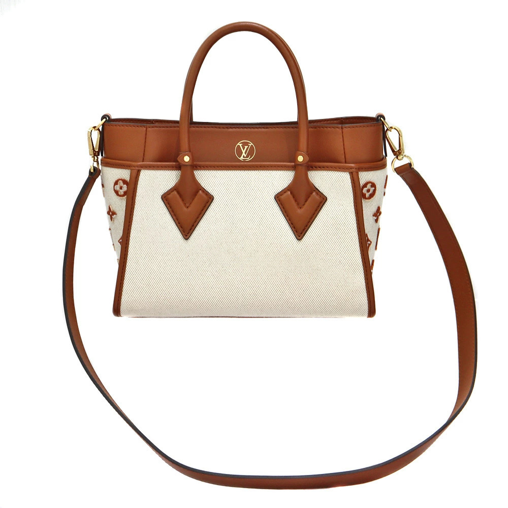 Louis Vuitton On Side Brown Bag Beige My